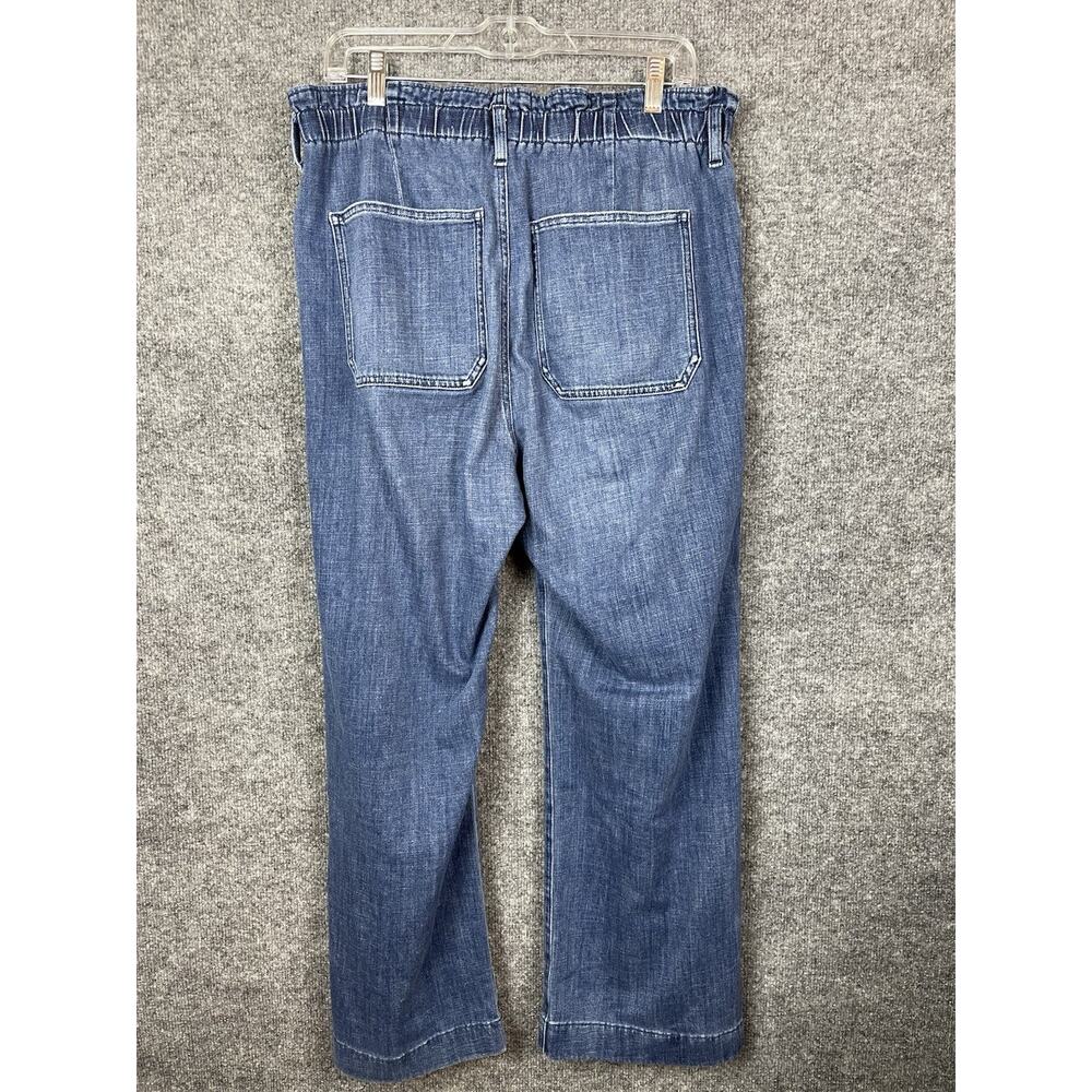 J. Crew Ankle Jeans Size 31T Strech Denim Hi-Rise Wide Leg Elastic Waist 32X27.5 - Picture 7 of 13